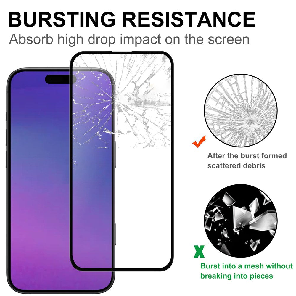 For iPhone 17 AGC Tempered Glass with Black Edge Full Glue Full Coverage Screen Protector