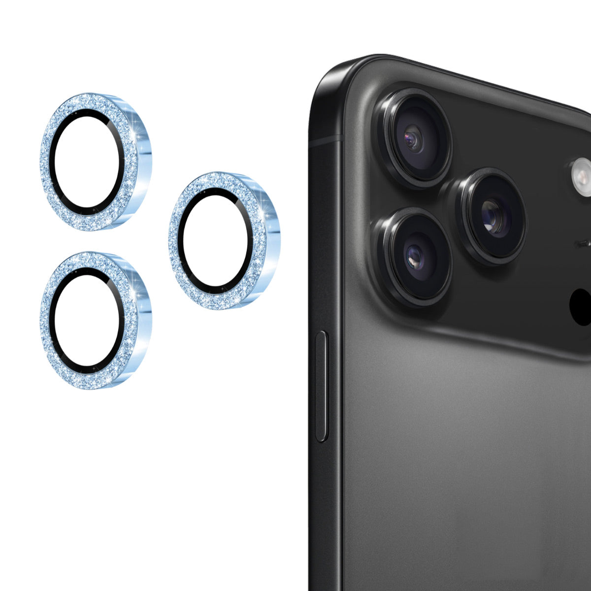 ENKAY HAT PRINCE For iPhone 17 Pro / iPhone 17 Pro Max Camera Lens Protector Glitter Decor Tempered Glass Lens Film