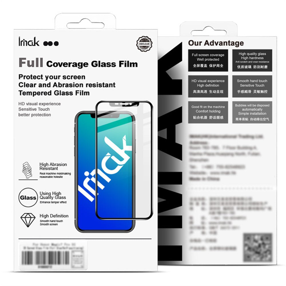 IMAK For Xiaomi Poco M8 Pro 5G / Redmi Note 15 Pro+ 5G (Global) / Poco M8 Pro 5G Full Screen Protector 3D Curved Full Glue Tempered Glass Film with Positioning Frame (Fingerprint Unlock)