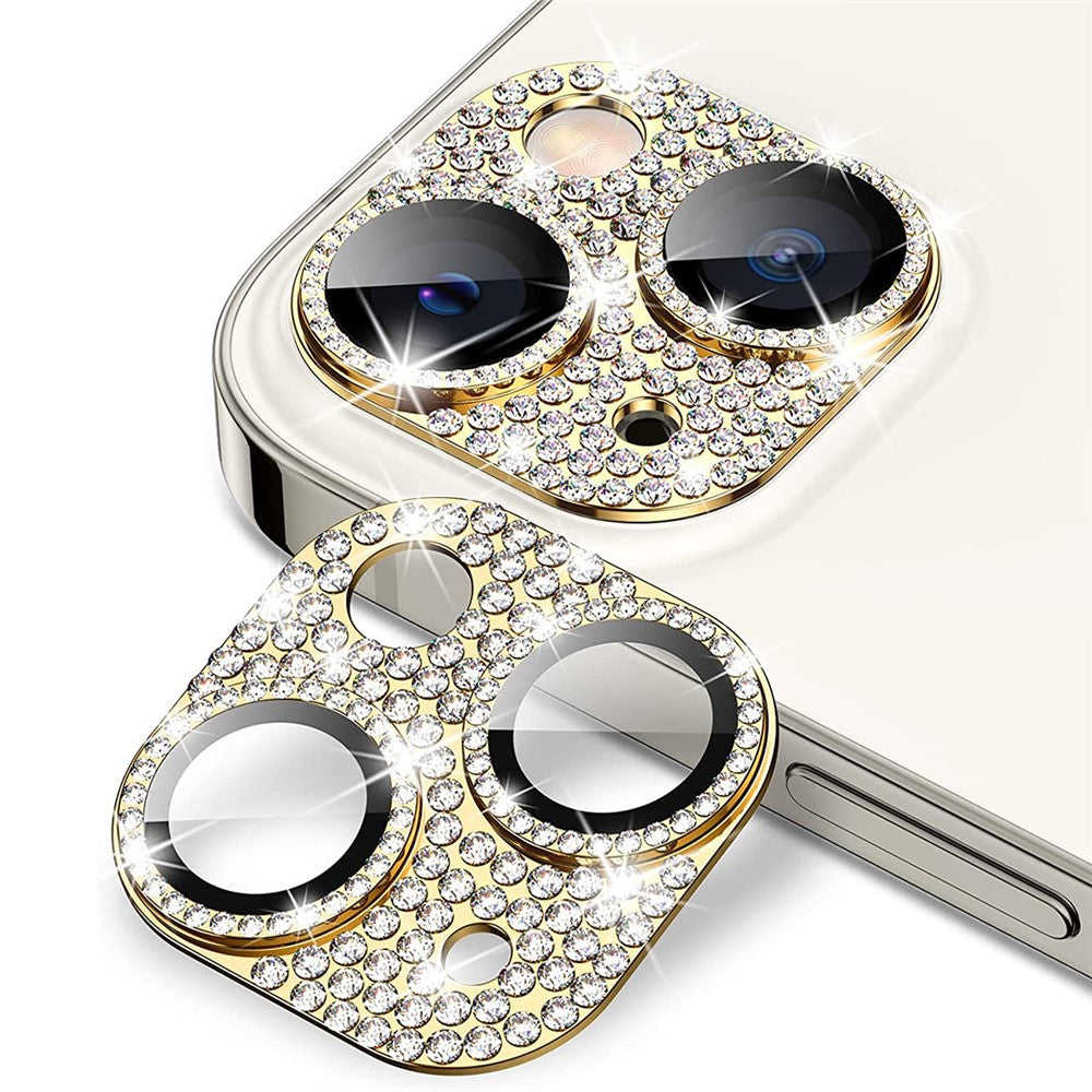 ENKAY HAT PRINCE For iPhone 14 / 14 Plus Camera Lens Protector Rhinestone Decor Aluminum Alloy+Tempered Glass Lens Film