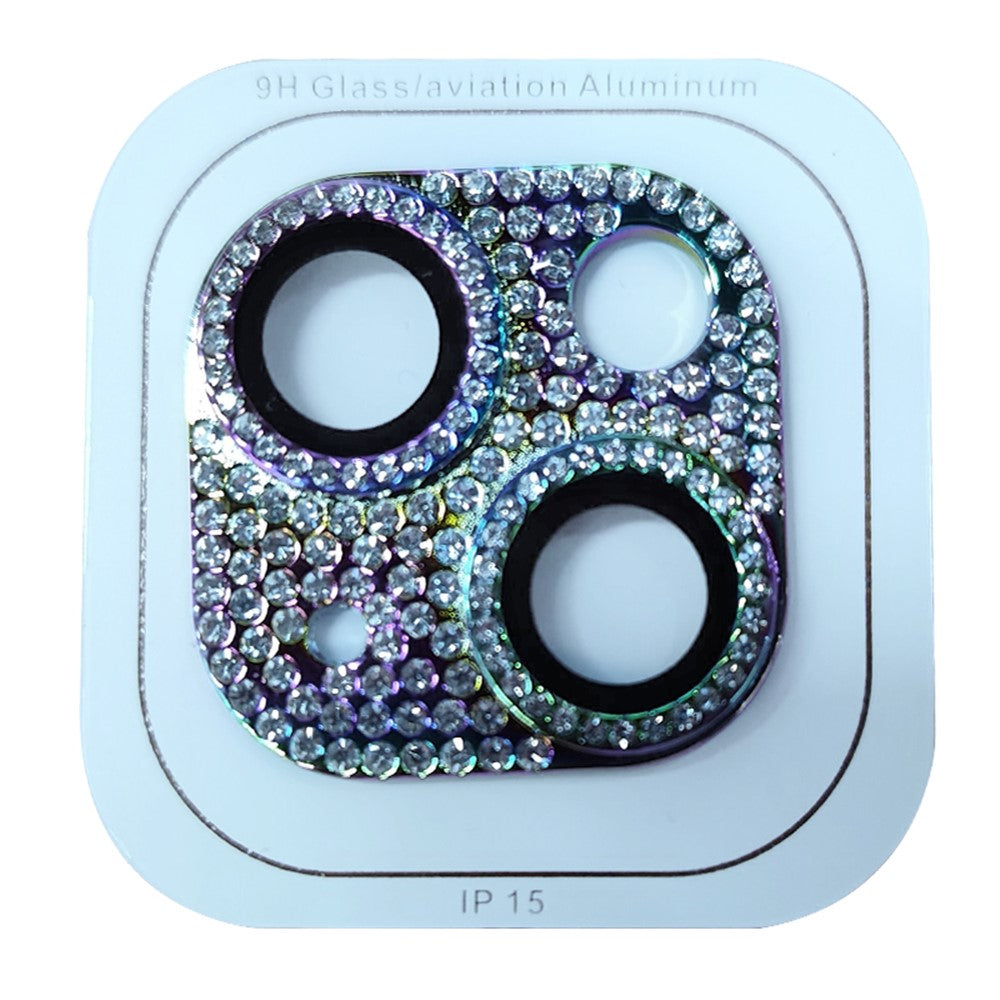 RURIHAI For iPhone 15 / 15 Plus Crystal Clear Camera Lens Protector Aluminum Alloy + Tempered Glass Lens Film