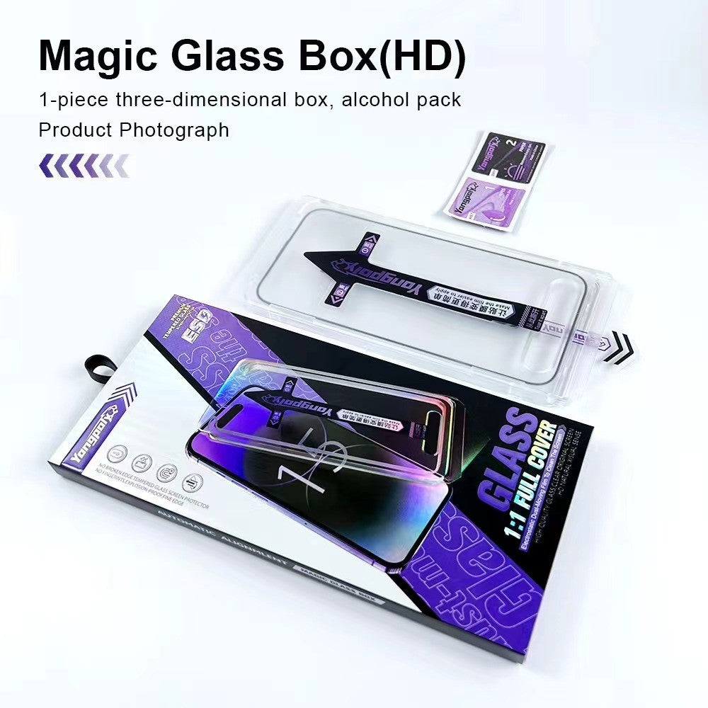 YONGPOLY For iPhone 13 Pro Max / 14 Plus Screen Protector Tempered Glass Film with Dust-Proof Net