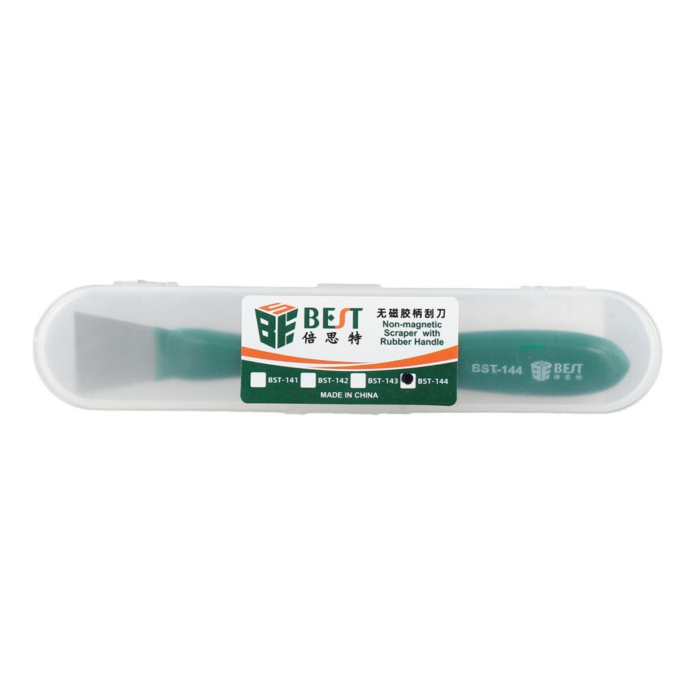 BEST BST-144 Non-Magnetic Metal Scraper with Rubber Handle for Adhesive Removal Tin Scraping Prying Tool