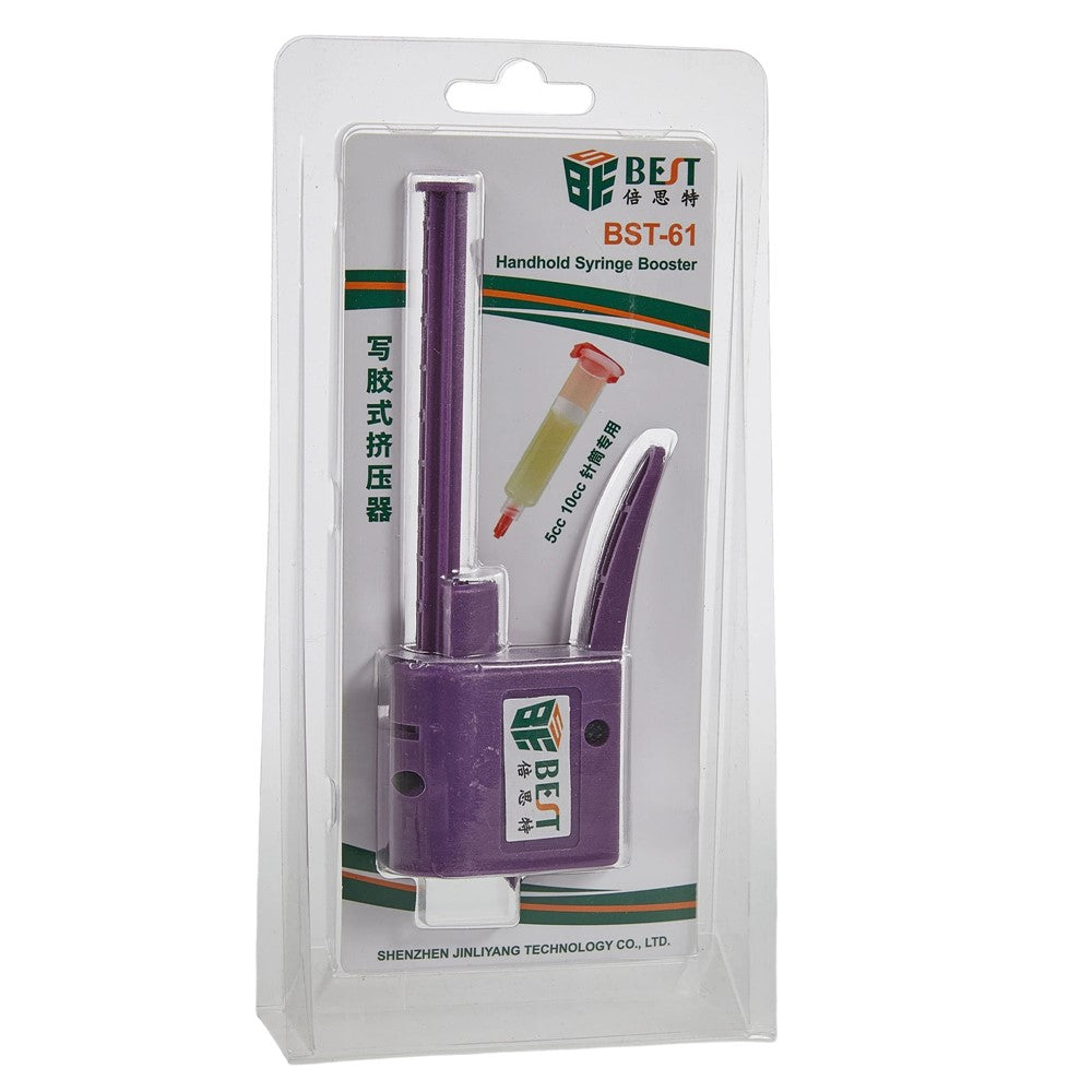 BEST-61 Manual Caulking Gun for 5CC-10CC Syringes Ergonomic Smooth Extrusion Glue Dispenser