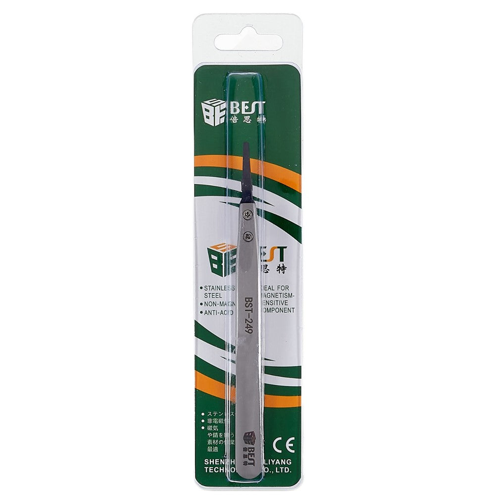 BEST BST-249 Professional Anti-Static Tweezers Mobile Phone Tablet Repairing PPS Plastic Head Tweezers
