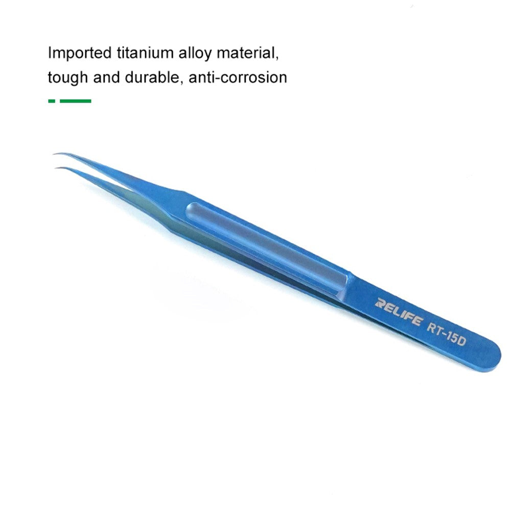 RELIFE RT-15D Ultra-lightweight Tweezers Titanium Alloy Super Sharp Precision Repair Tools