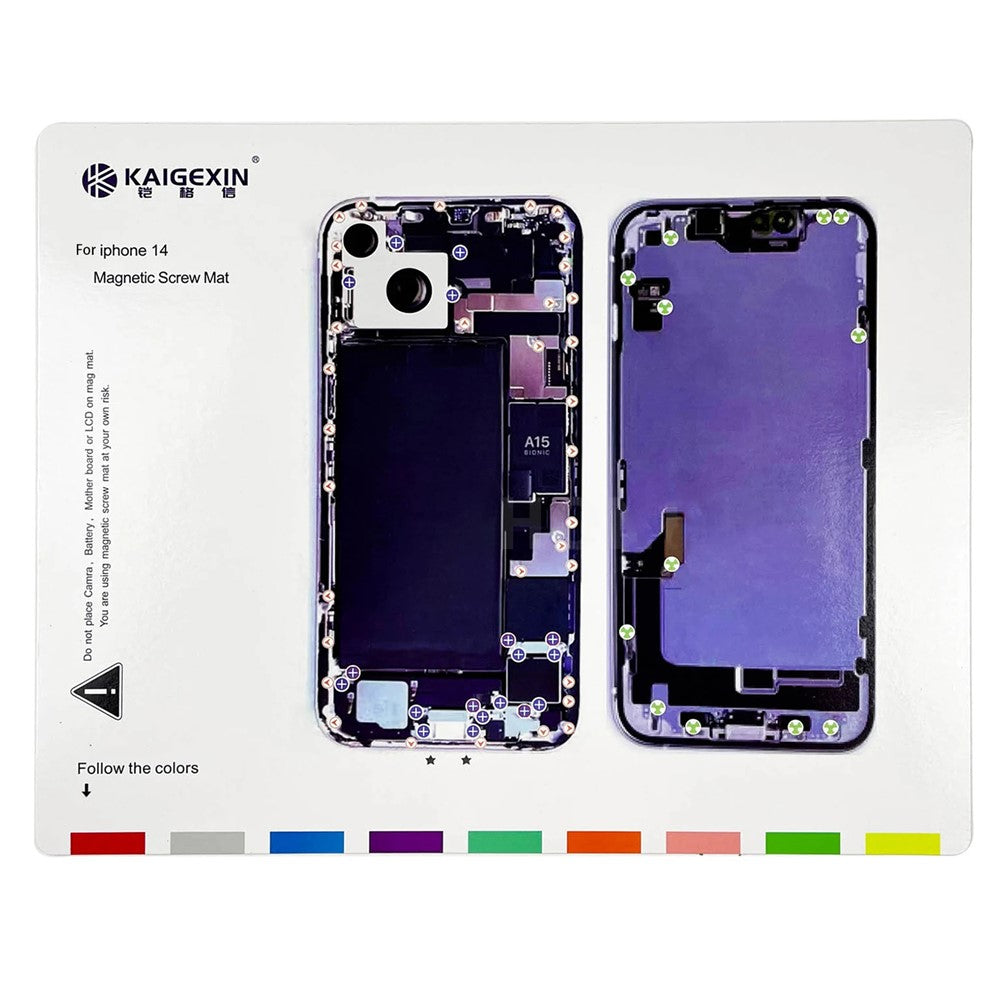 4Pcs Magnetic Work Pad for iPhone 14 Series Phone Repairing Magnetic Screw Mat Maintenance Pad