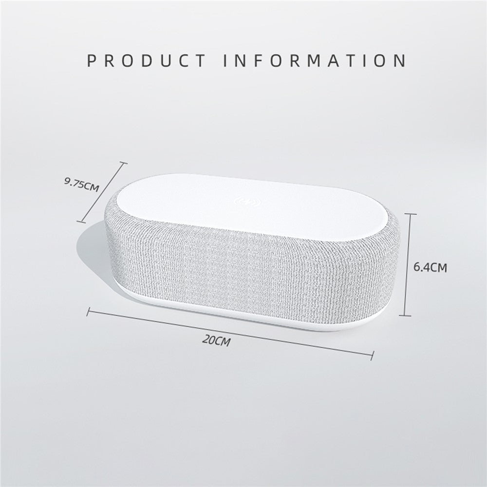 W852 Alarm Clocks 15W Wireless Charger 3 Modes Stepless Dimmable Night Lights with Temperature Display