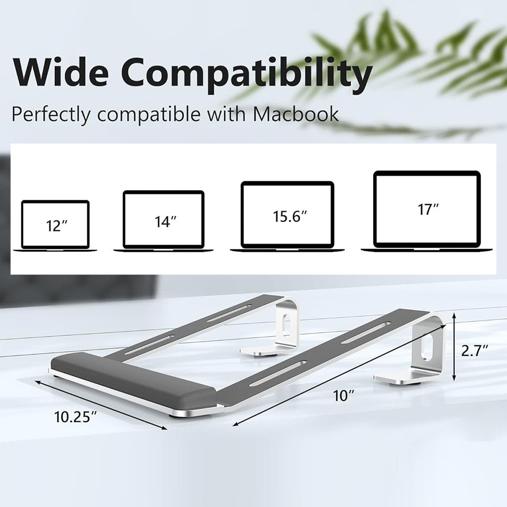 M8 Detachable Aluminum Alloy Laptop Riser Cooling Bracket with Silicone Wrist Support