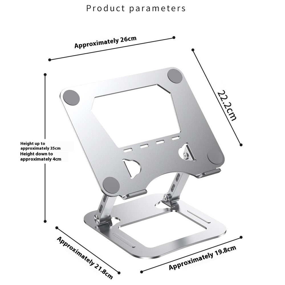 J22 17.3 Inch Laptop Stand Metal Base Heat Dissipation Adjustable Height Nano Steel Notebook Folding Holder Riser
