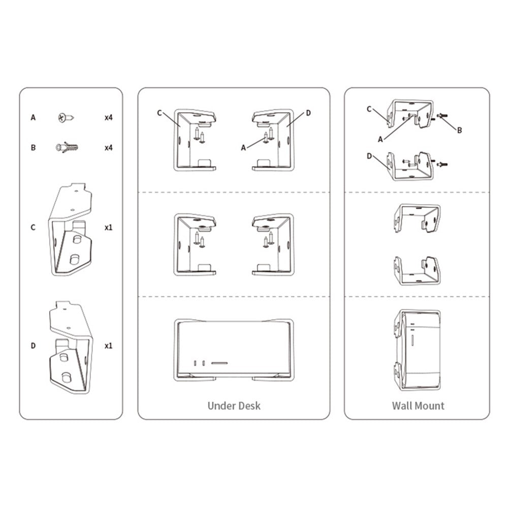 TXESIGN 2Pcs / Set for Mac Studio Computer Wall Mount Shelf Thicken Acrylic Storage Rack