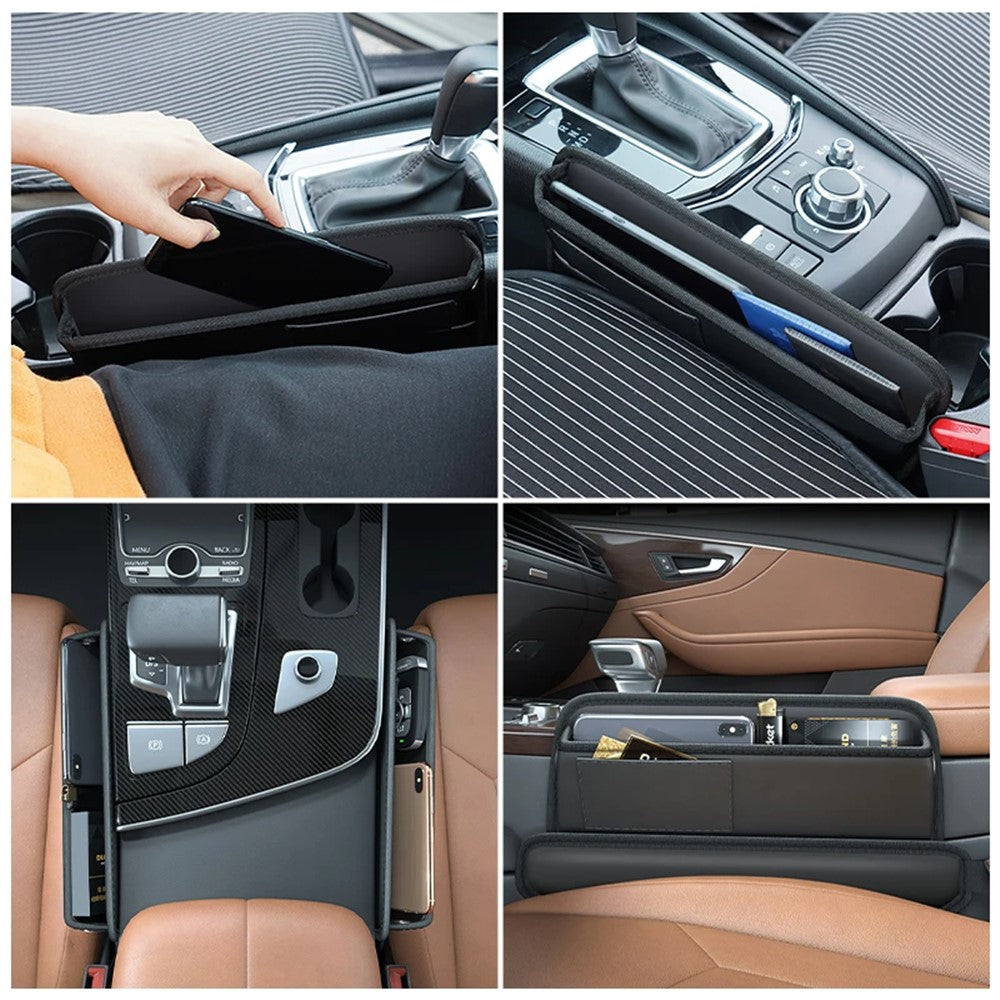 AUTOCOLOR Car Side Seat Gap Crevice Storage Box Pocket Key Phone Holder
