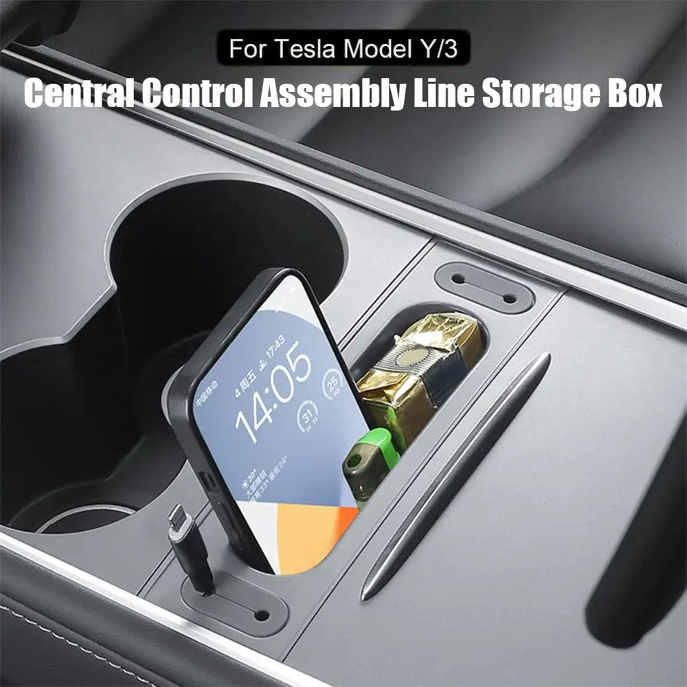 TSL988 For Tesla Mode 3 / Y Center Console Data Cable Cell Phone Storage Box