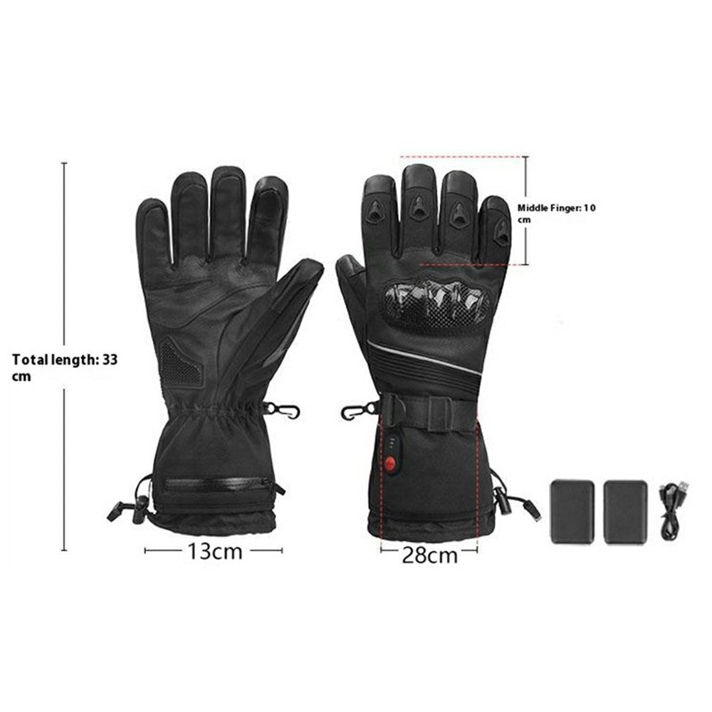 Electric Heated Gloves with 2x 5000mAh Battery Touch Screen Winter Thermal Fleece Lined Mittens