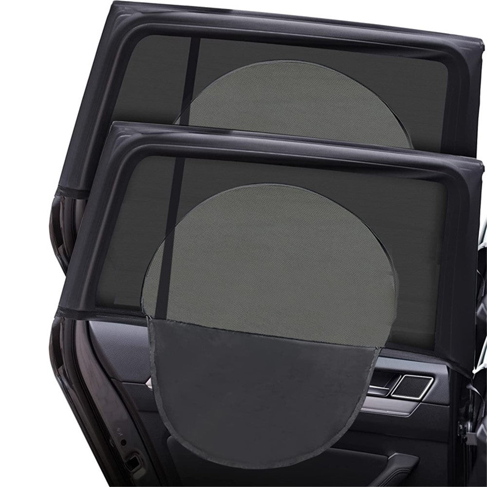 2Pcs / Set Anti-mosquito Car Window Mesh Curtain Sun Shade Breathable Window Curtain with Zipper Opening