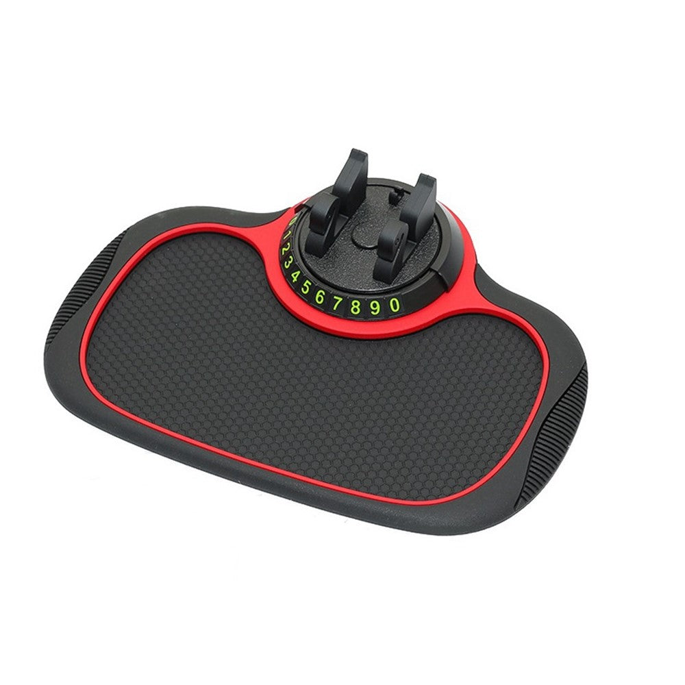 BAVISS B-25 3 in 1 Non-Slip Phone Holder Dashboard Phone Mat with Temporary Car Parking Card Number Plate Anti Shake Pad Phone Stand Mount for Universal Cars