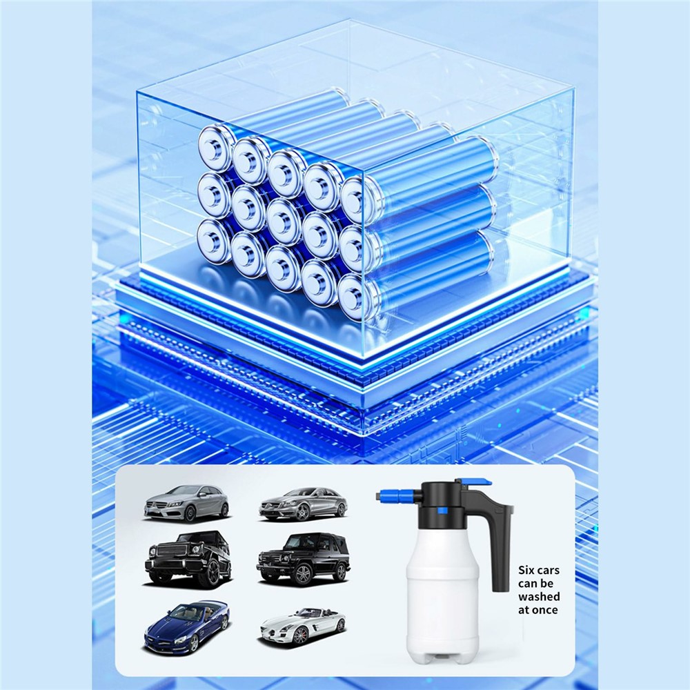 1.5L Electric Watering Can PP + PE Car Washing Foam Booster Pot High Pressure Washing Tool