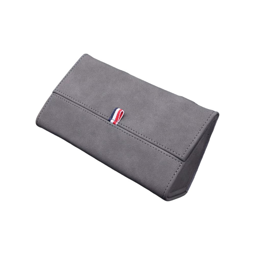 Large Size Car Sun Visor Organizer Box Suede Clip-on Magnetic Eyeglasses Case Card Holder