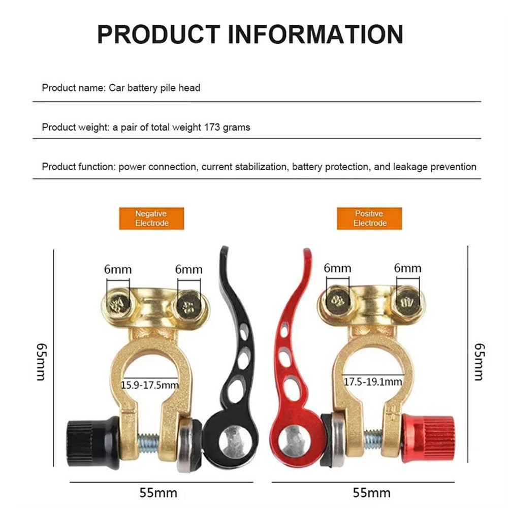 2Pcs Quick Release Battery Terminals 4 Way Car Battery Terminals Clamps 12V / 24V Battery Terminal Connectors for Car Truck Caravan