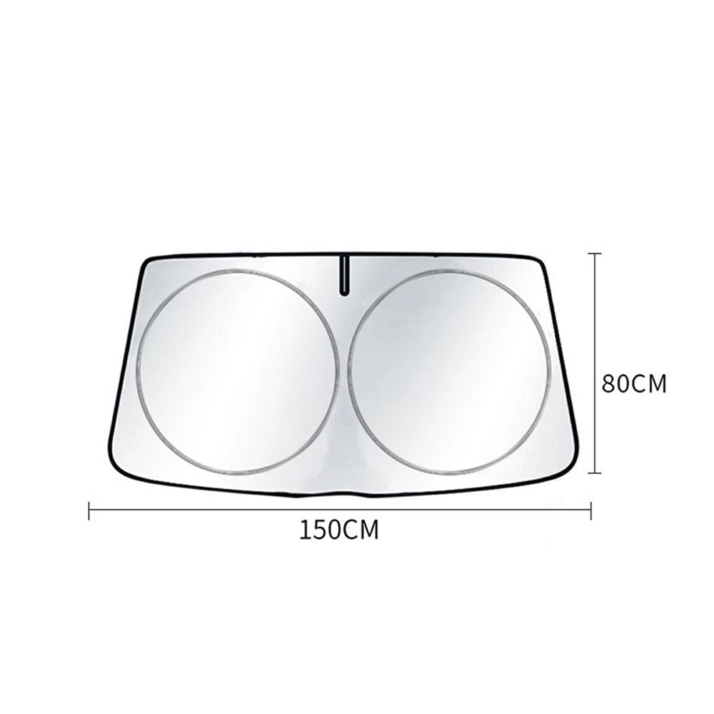 150x80cm Car Windshield Sunshade Foldable Titanium Silver UV Protection Heat Insulation Sun Shade for Vehicle