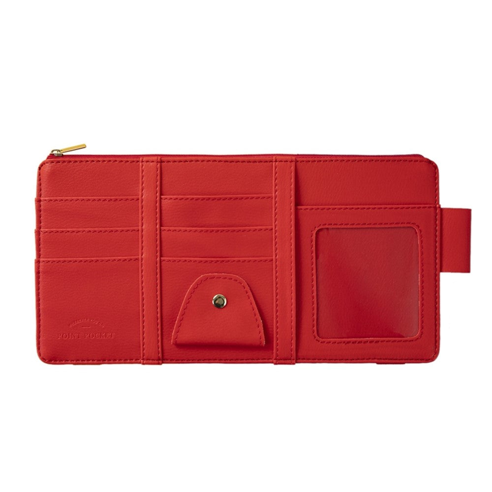 Car Sun Visor Zipper Pocket Storage Bag Microfiber Leather Cards Glasses Phone Holder Bag