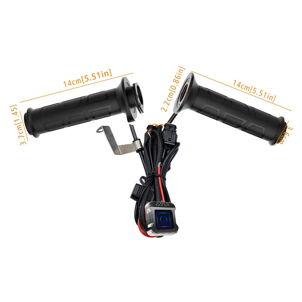 WUPP ZH-983C1 1Pair Smart 3-Gear 12V Motorcycle Heated Grips Universal Electric Heating Handlebar Modified Heating Grips Electric Scooter Warmer Handgrips