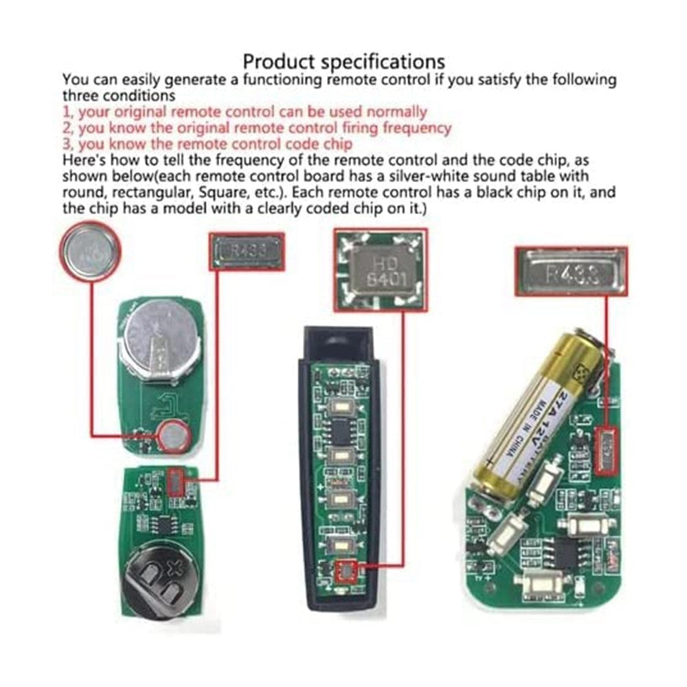 4-in-1 433MHz Remote Control Duplicator Car Garage Door Remote Copy Remote Controller