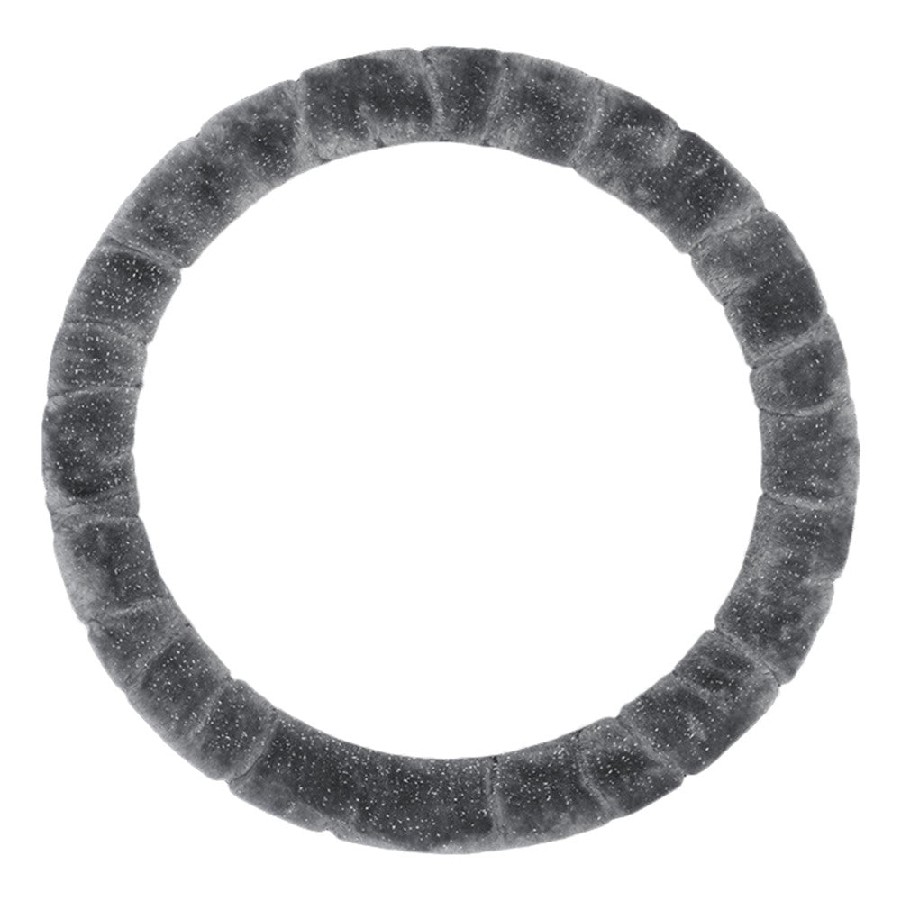 38cm Round Car Steering Wheel Cover Fluffy Winter Plush Anti-Slip Car Decoration