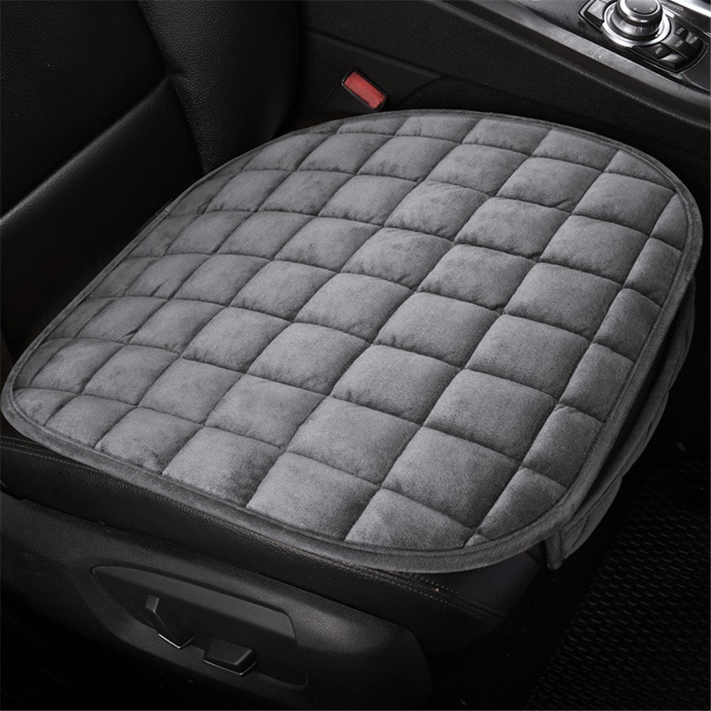 Non-slip Winter Car Front Seat Cover Pad Universal Warm Velvet Cushion with Pocket