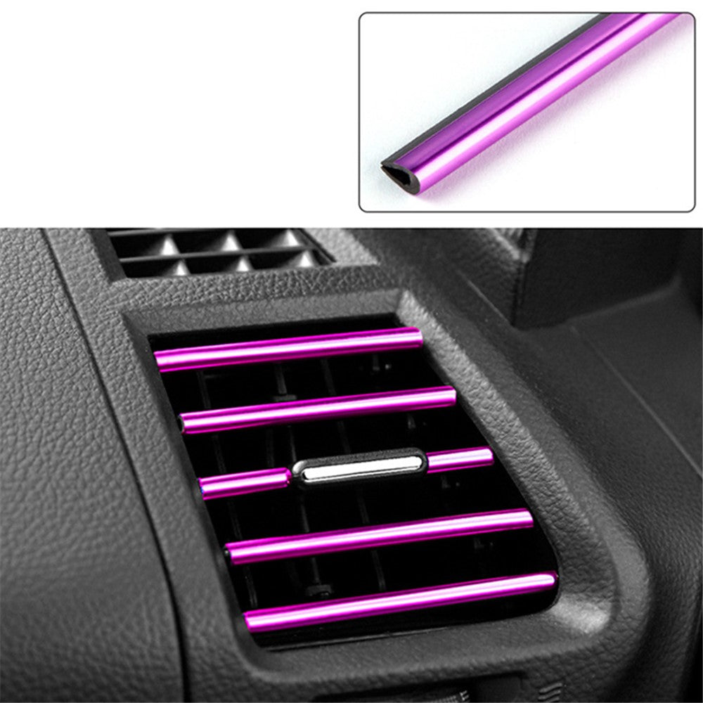 10Pcs Car Air Outlet Decorative Strips Vehicle Trim Air Vent Flexible PVC Decor Strips