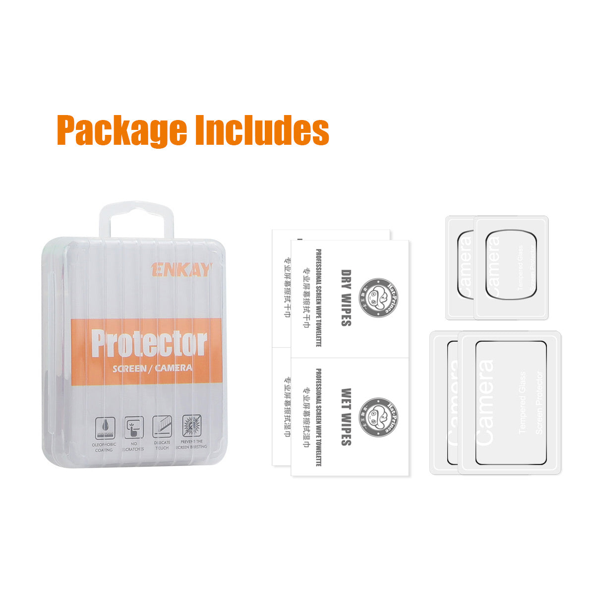 ENKAY HAT PRINCE For DJI Osmo Pocket 3 2Pcs Screen Protector 9H High Aluminum-Silicon Glass Film