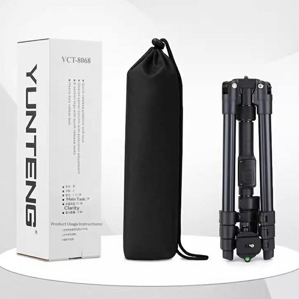 YUNTENG VCT-8068 Camera Tripod Stand with Remote, 1.98m Adjustable Phone Holder for Live Streaming