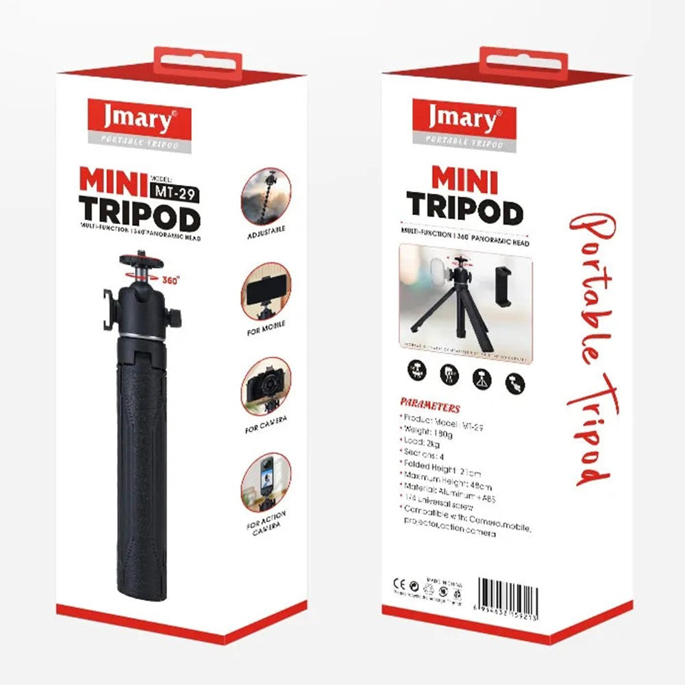JMARY MT-29 Portable Selfie Stick Camera Phone Holder Mini Extendable Live Streaming Desktop Tripod