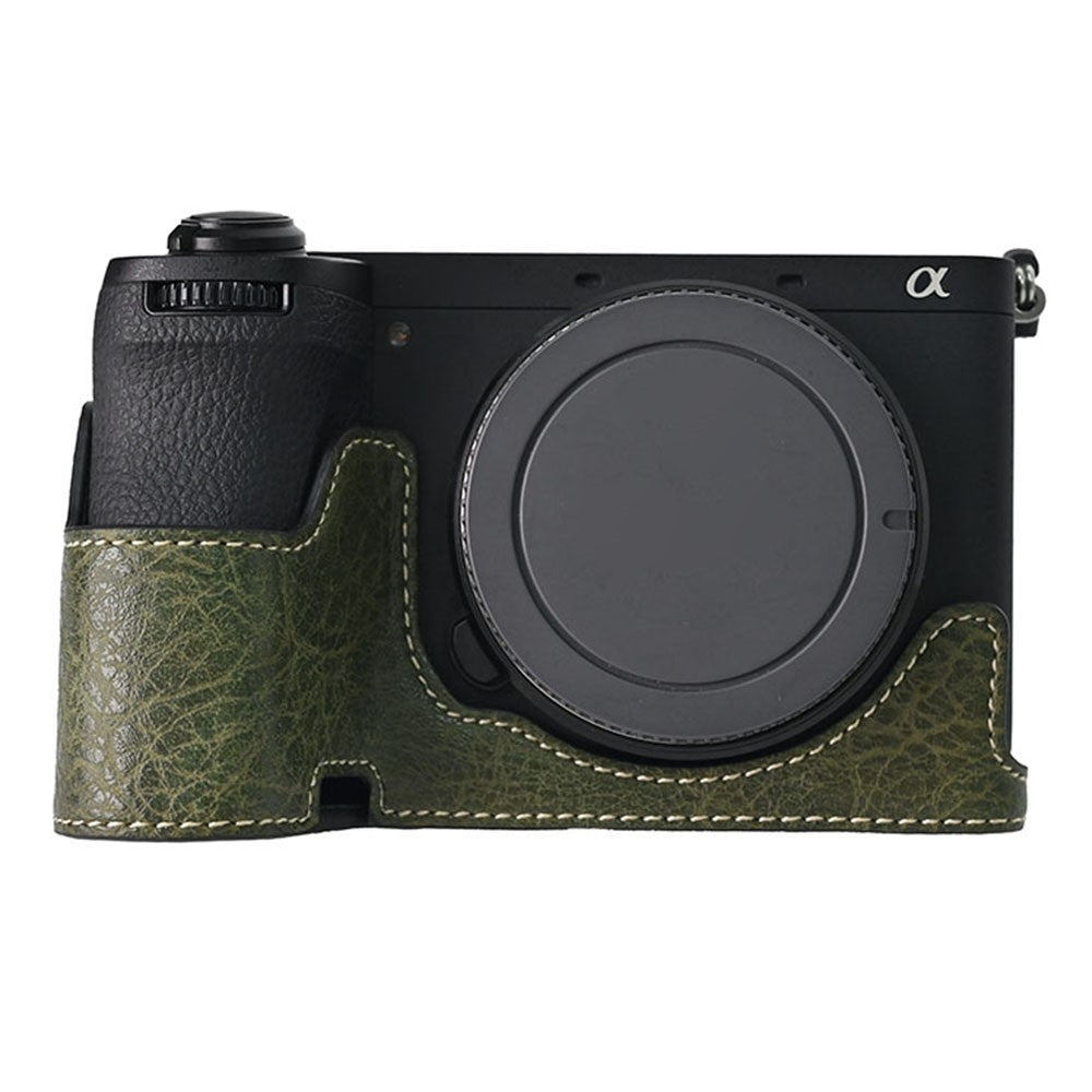 For Sony A6700 Camera Case Large Cutout Litchi Texture PU Leather Protector