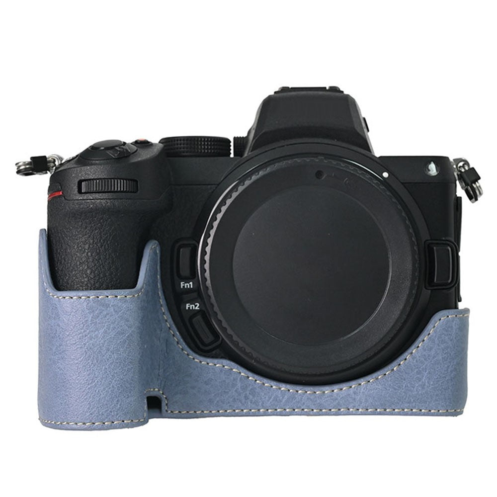 For Nikon Z 5 / Z 6 II / Z 7 II Camera Case Large Cutout Litchi Texture PU Leather Protective Cover