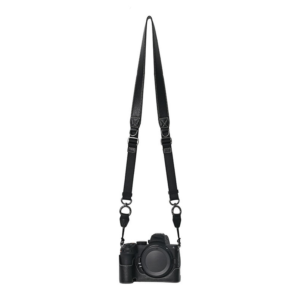 For Nikon Z 5 / Z 6 II / Z 7 II Camera Case with Shoulder Strap Large Cutout Litchi Texture PU Protective Cover