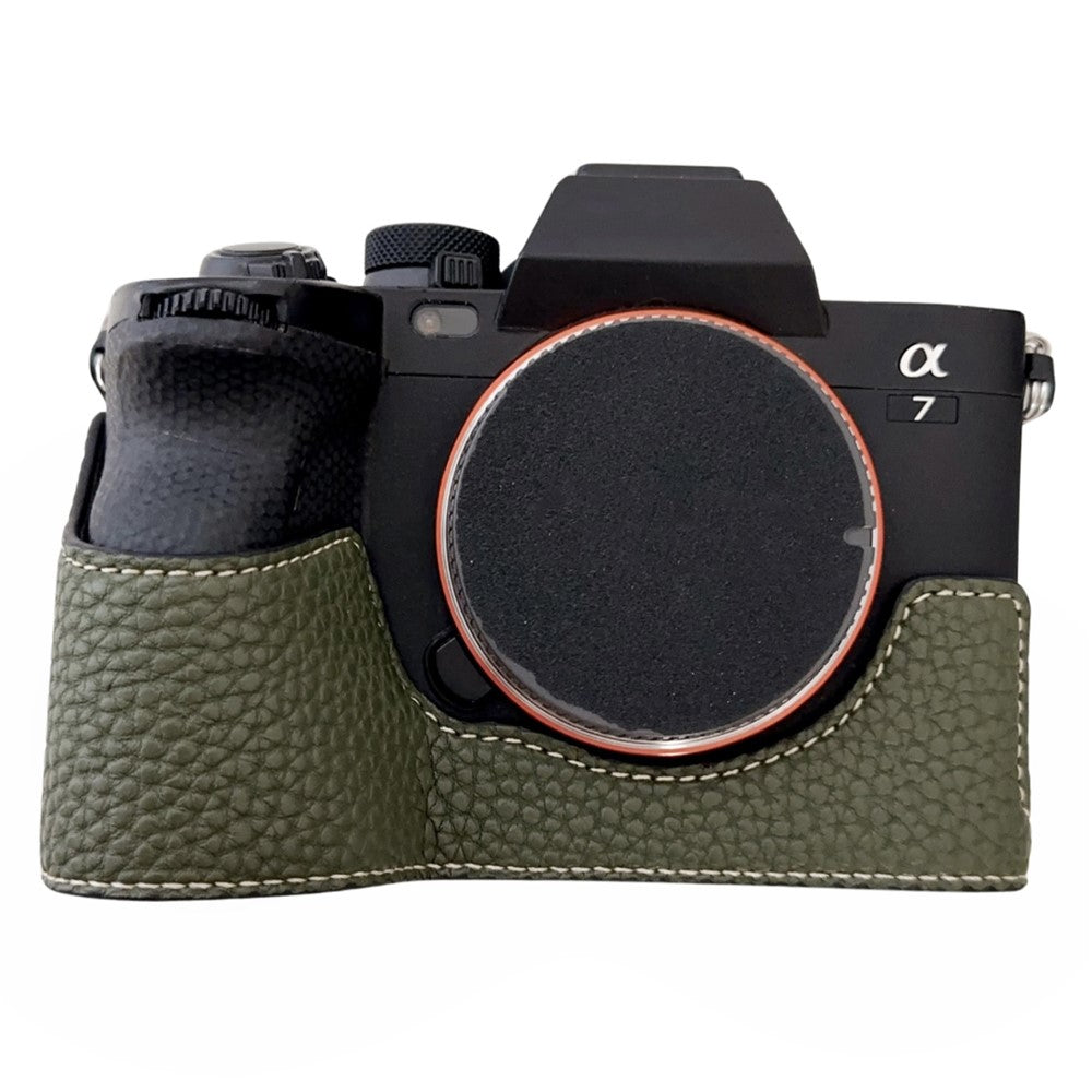 For Sony A7R V / A7 IV / A7S III / Alpha 1 Camera Case Large Cutout Litchi Texture PU Leather Protective Cover