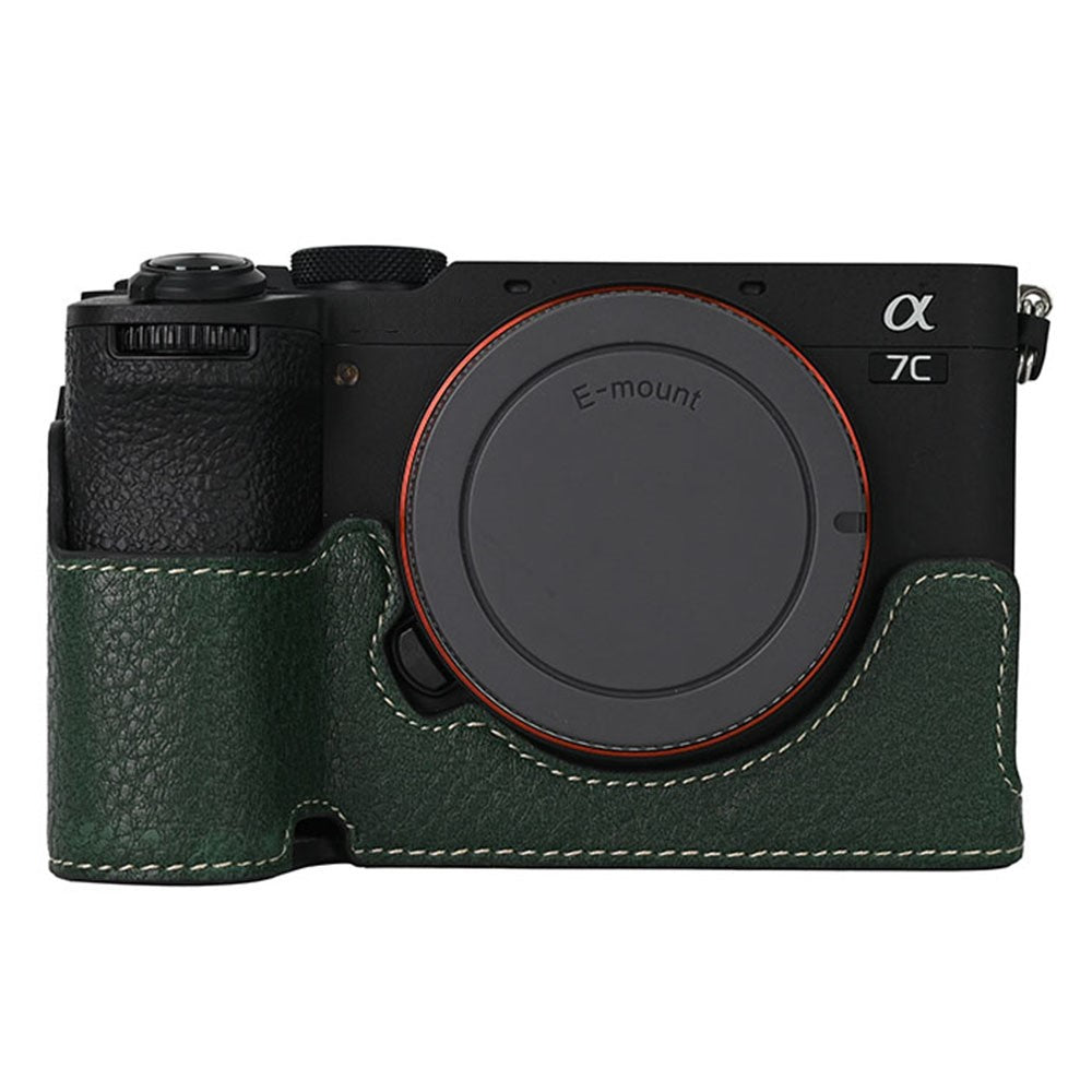 For Sony A7C II / A7CR Camera Case Large Cutout Litchi Texture PU Leather Protective Cover