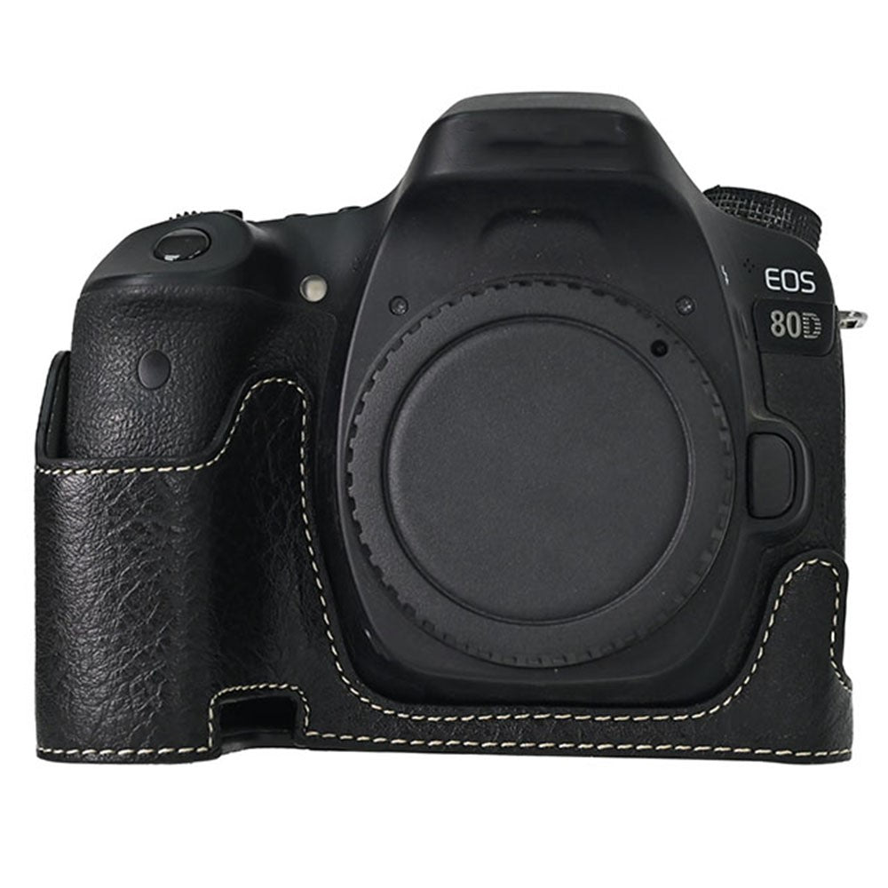 Camera Case For Canon EOS 90D / 80D / 70D / 60D Large Cutout Litchi Texture PU Leather Protective Cover
