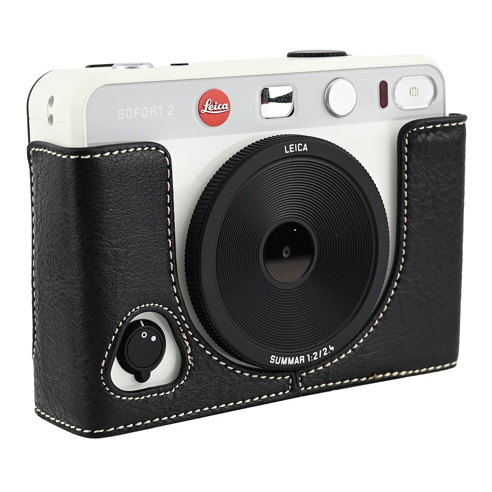 For Leica SOFORT 2 PU Leather Bottom Cover Shockproof Camera Half Case with Battery Access