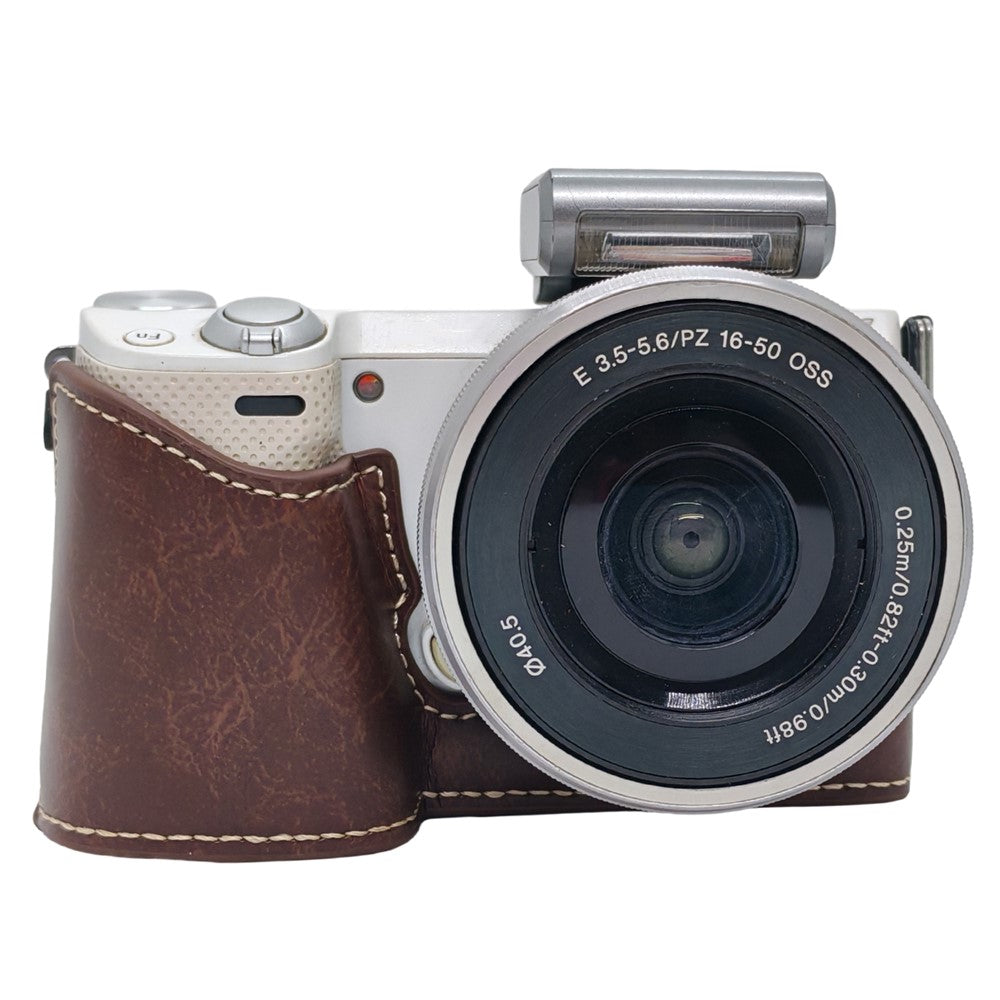 Camera Half Case for Sony NEX-5 / NEX-5C / NEX-5T / NEX-5R PU Leather Bottom Grip Cover with Battery Access Tripod Compatible Access
