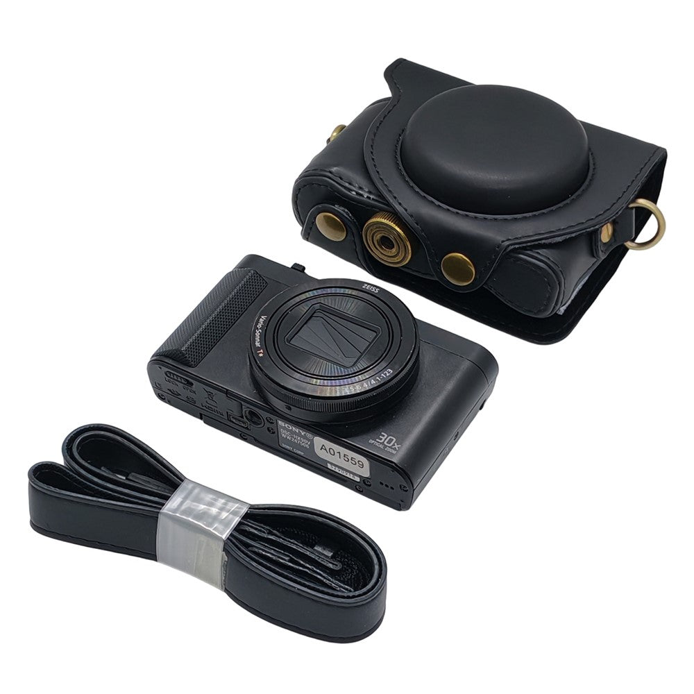 Camera Case for Sony HX80 / HX90 / HX90V / WX500 PU Leather Protective Cover with Detachable Shoulder Strap