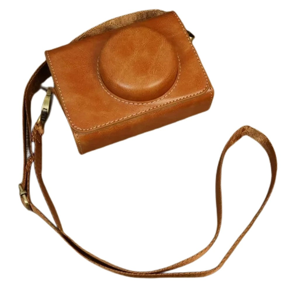 For Sony ZV-1 / ZV-1 II / ZV-1F Case PU Leather Protective Camera Bag with Shoulder Strap, Horizontal Type