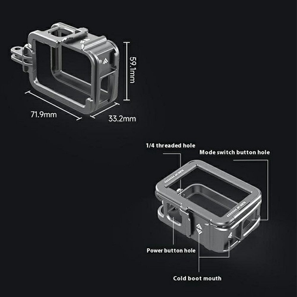 TELESIN 6-FMS-14-TGP Camera Cover for GoPro Hero 13 / 12 / 11 Metal Cage Vertical Shooting Anti Drop Protector