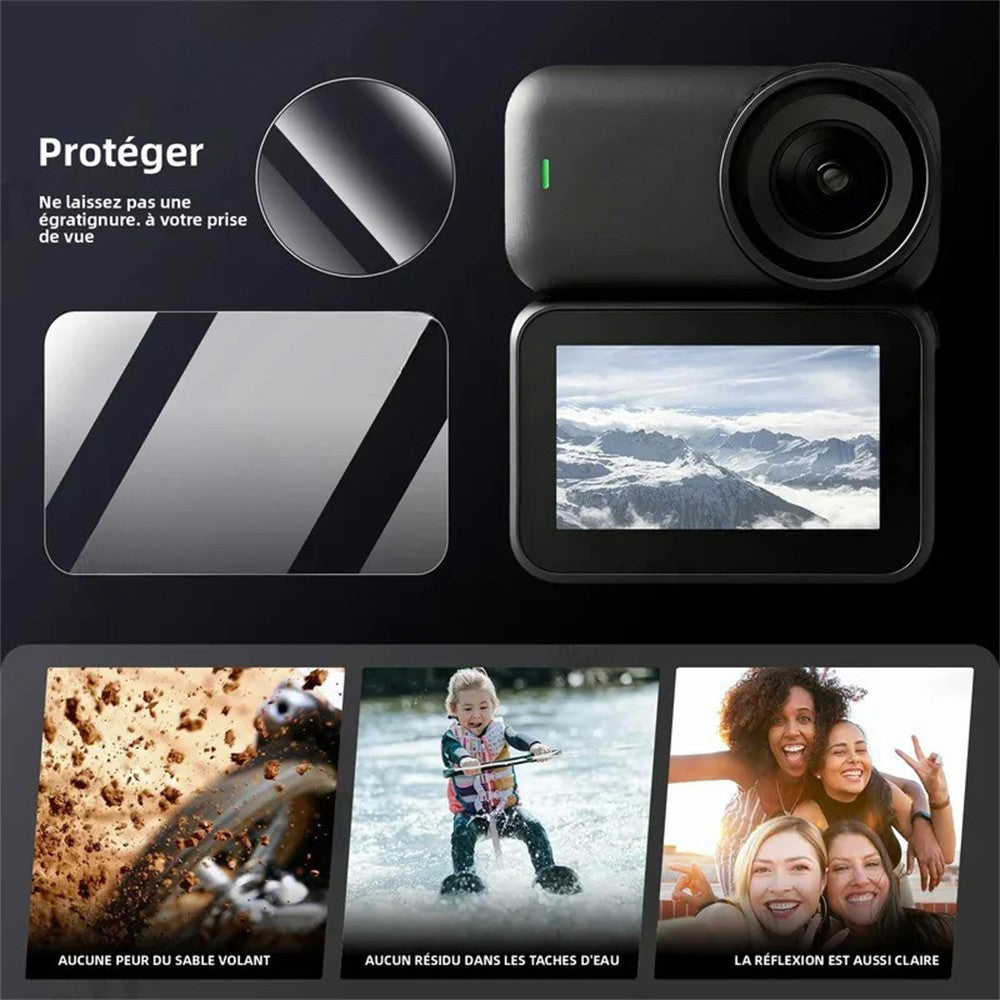 3 Sets For DJI Osmo Nano Tempered Glass Screen Film + Soft PE Lens Protector Camera Film Set