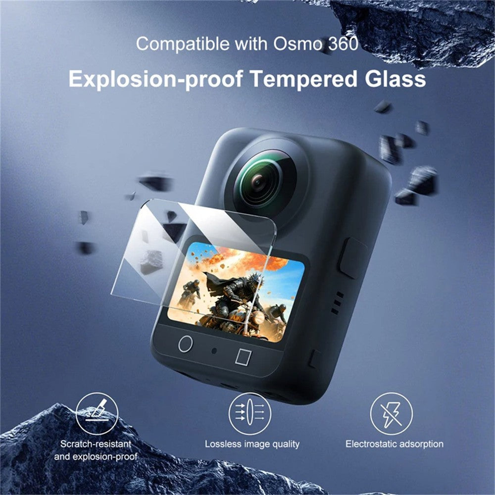 2Pcs For DJI Osmo 360 Tempered Glass Screen Protector HD Clear 9H Hardness Camera Film