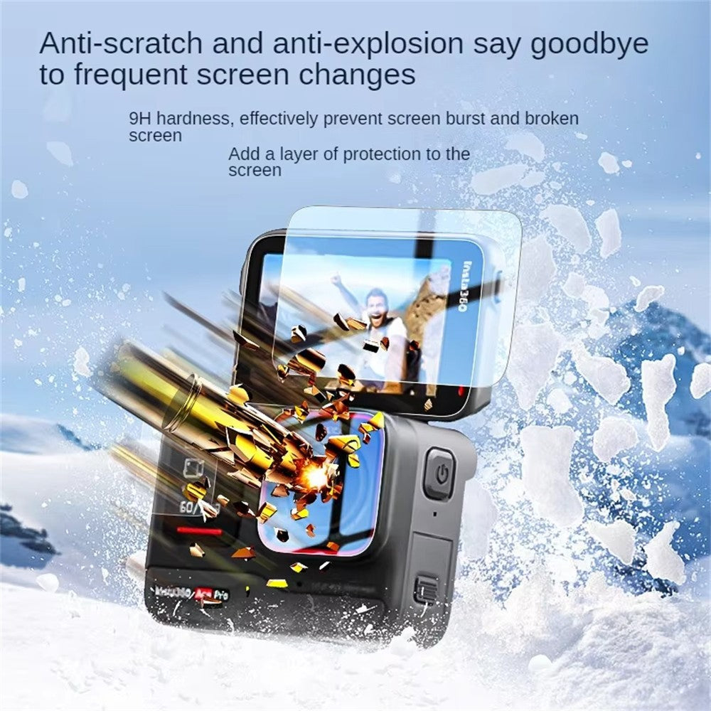2 Sets for Insta360 Ace Pro Home Screen Film + Front Screen Film + Lens Protector Tempered Glass Camera Film Set