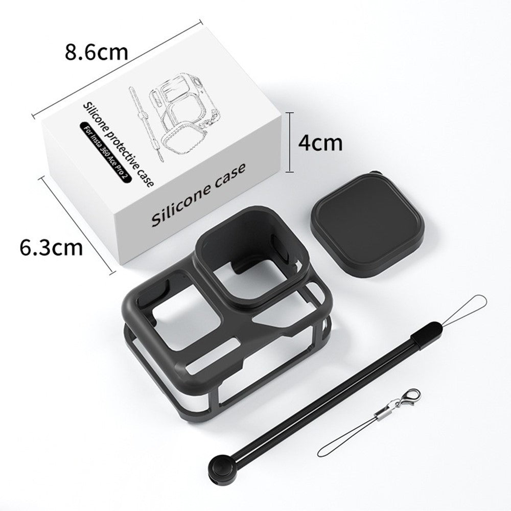 Silicone Case for Insta360 Ace Pro 2 Lens Cap Body Protective Cover Anti-slip Shockproof Camera Shell