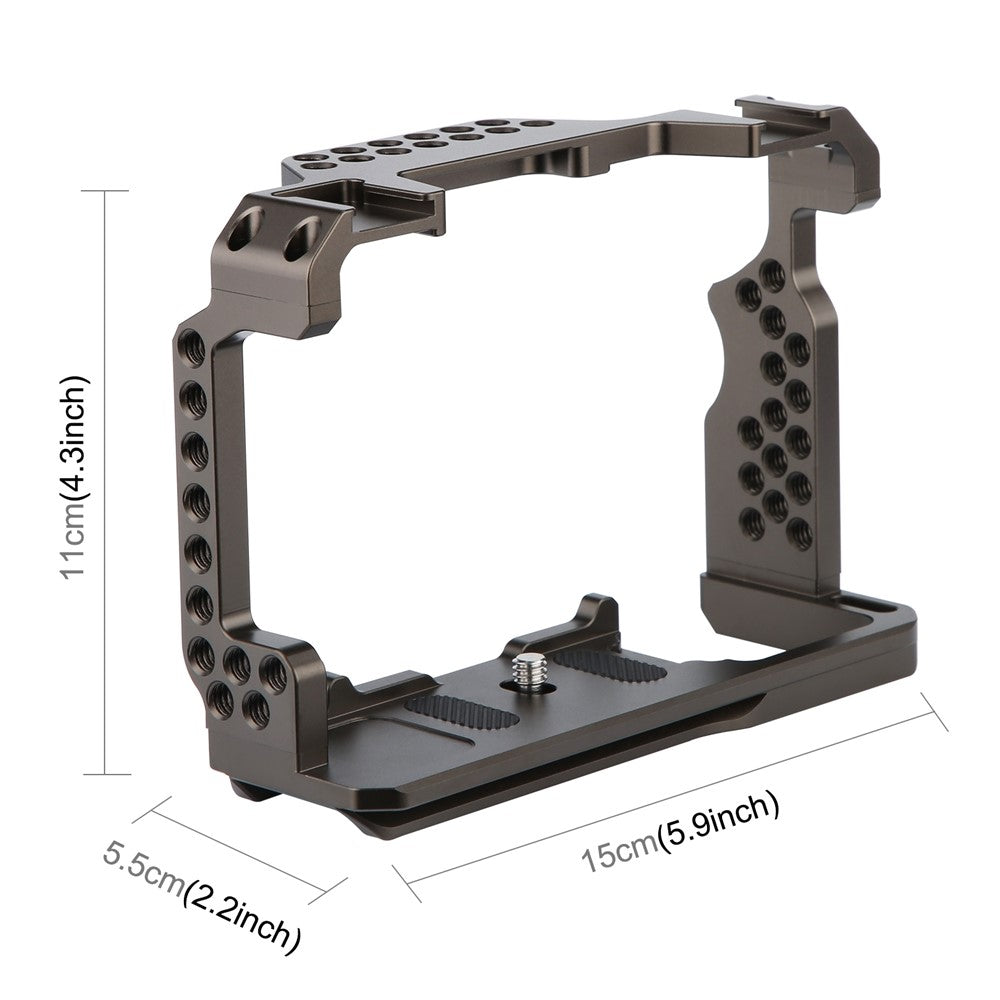 PULUZ PU3073GT For Sony Alpha 7 III CNC Aluminum Alloy Camera Rabbit Cage with 1 / 4 3 / 8 Inch Threaded Holes