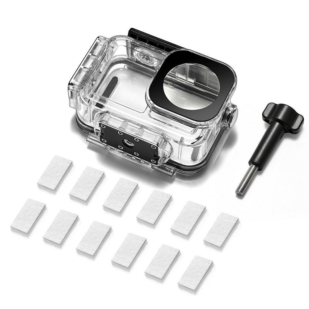 030 164FT / 50m Waterproof Case for DJI Osmo Action 5 Pro / 4 / 3 ABS Dive Housing Large Flat Glass Lens